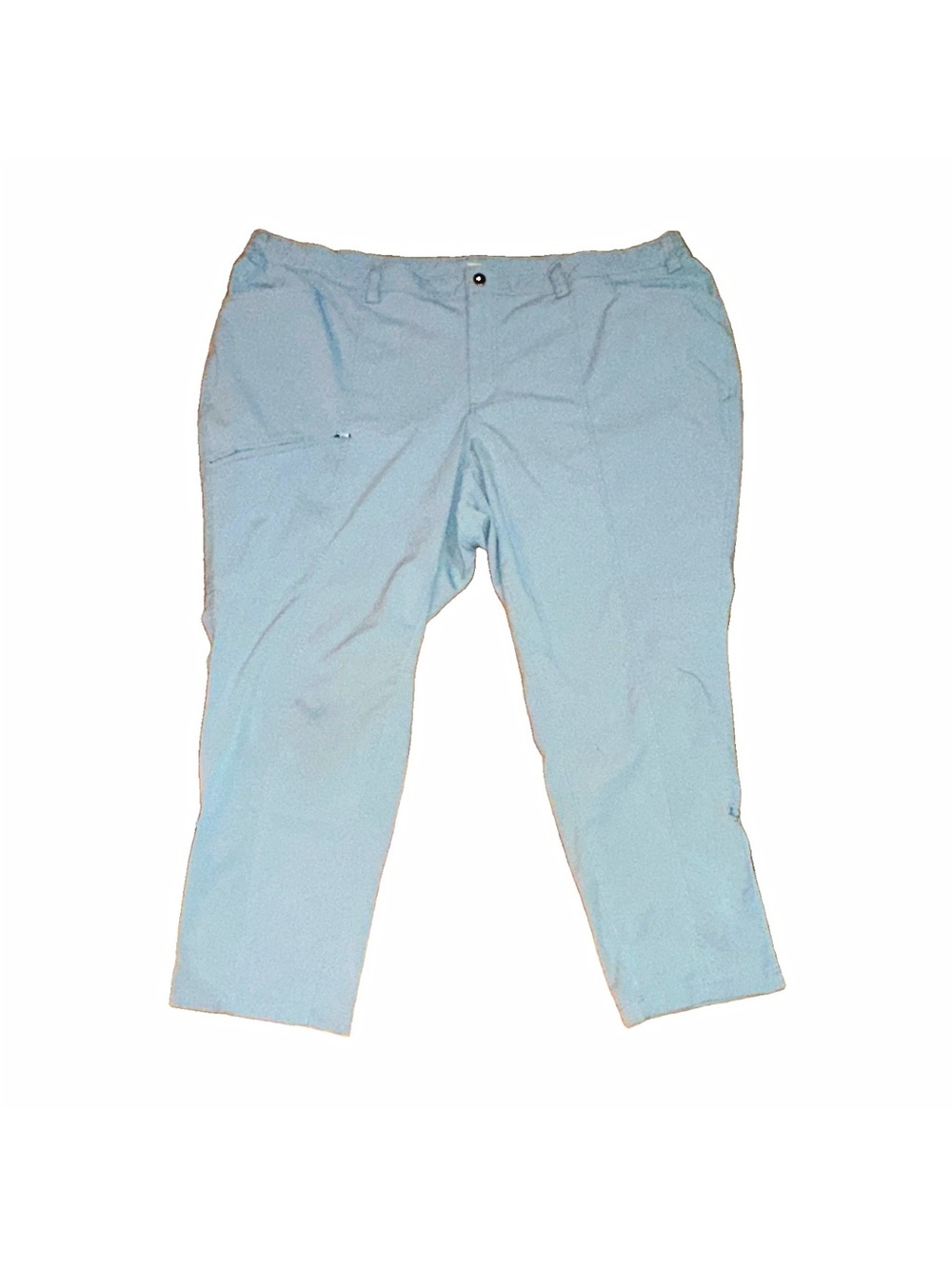Duluth Trading Co Women’s Blue Gray Stretch Straight-Leg Ankle Pants 26W X 31